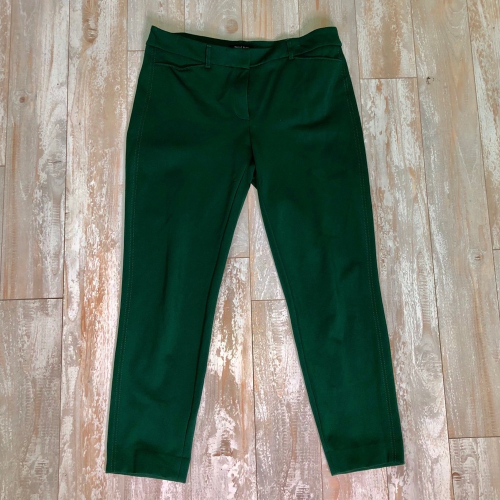 WHBM Petite Slim Crop Pants - emerald green